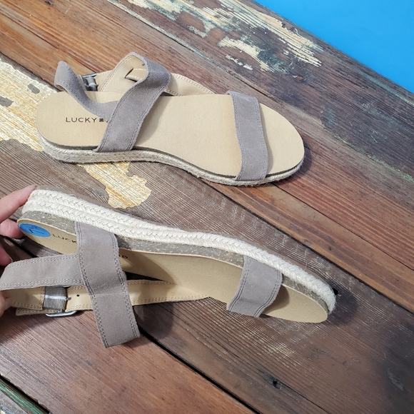 NWOT Lucky Brand Gadine Espadrillles Straps Sandals genuine leather brown Sz 7.5 - Picture 11 of 11